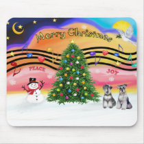 Christmas Music 2 - Schnauzers (two) mousepads by dogartchristmasgifts Christmas Music 2 - Schnauzers (two) mousepads