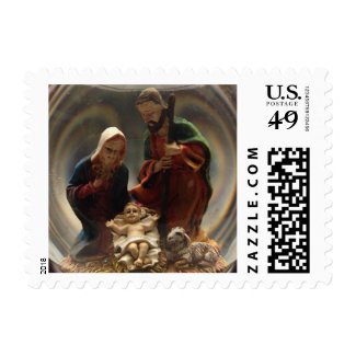 Christmas Nativity Manger Scene Stamp