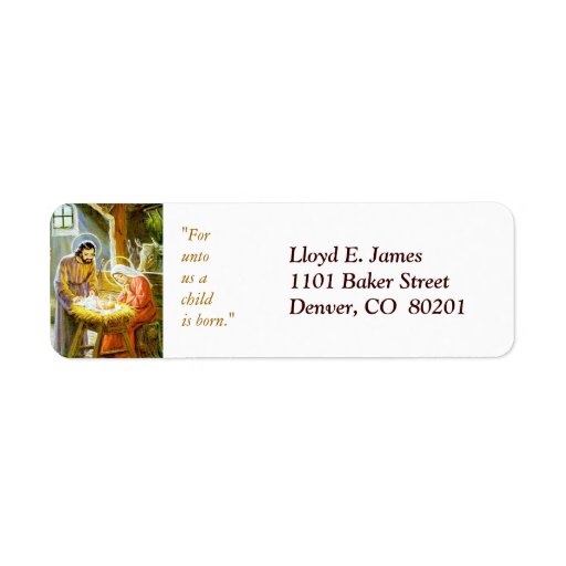 Christmas Nativity Return Address Label Zazzle