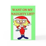 christmas naughty list girl xmas joke greeting card