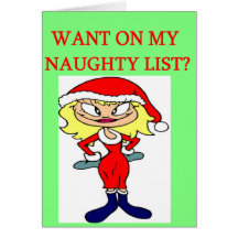 christmas naughty list girl xmas joke greeting card