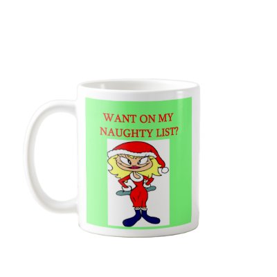 christmas naughty list girl xmas joke, christma... mug by jimhartley