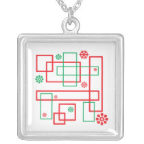 Christmas Necklace - Abstract Squares necklaces
