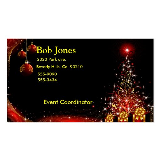 Christmas Night Wonderland Red Set Business Card