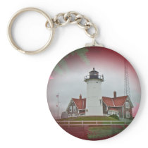 Christmas Nobska Point Lighthouse Key Chain