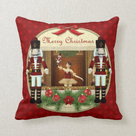 Christmas Nutcracker Ballerina Decorative Pillow