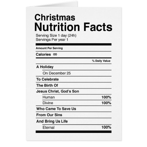 Christmas Nutrition Card Zazzle