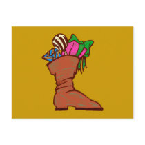 Christmas of gifts boots christmas poison boot post cards