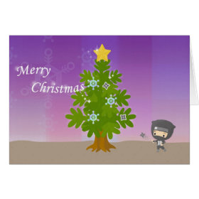 Christmas of ninja greeting card