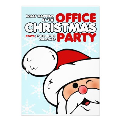 christmas funny office invitations invitation happens stays wording zazzle company template announcements santa parties pre humor card clock rock around