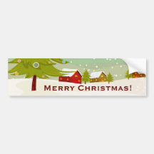 Christmas on a village land Bumper Sticker