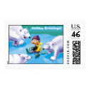 Christmas on ice, Holiday Greetings! postage