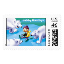 Christmas on ice, Holiday Greetings! postage