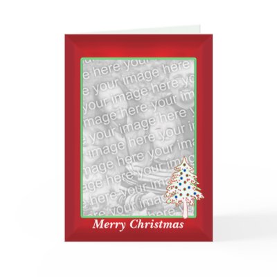 Christmas on Red (tall photo frame) Greeting Cards by xfinity7