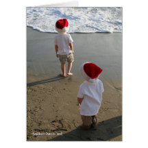 Christmas on the beach card