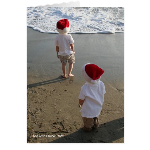 Christmas on the beach card