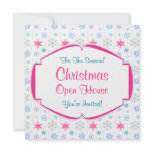 Christmas Open House Colorful Snowflakes Personalized Invitations