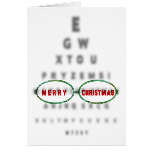 CHRISTMAS - Optometrist's - EYE CHART Card | Zazzle