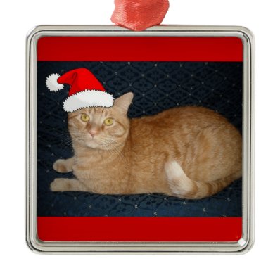 Christmas Orange Tabby Cat Ornaments