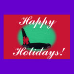 Christmas Orca Killer Whale with Red Bow Poster posters