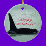 Christmas Orca San Juan Island Merry Christmas ornaments