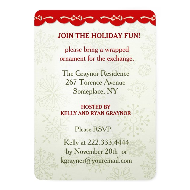 Christmas Ornament Exchange Party Invitation