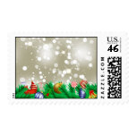 Christmas Ornament Glitter Postage Stamps