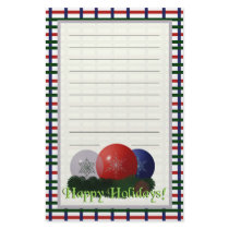 Christmas Ornament Lined Holiday Stationery
