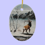 Christmas Ornament Painting Elk in snow ornaments