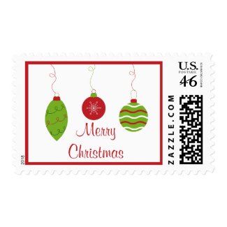 Christmas Ornament Postage Stamps
