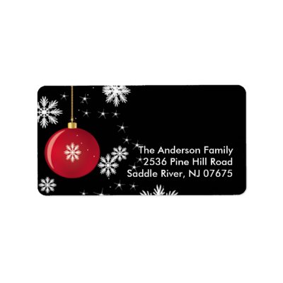 Christmas Ornament Snowflakes Address Label