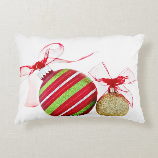 Christmas Ornaments Balls Contemporary Accent Pillow Zazzle