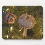 Christmas Ornaments on lit tree mousepad mousepads