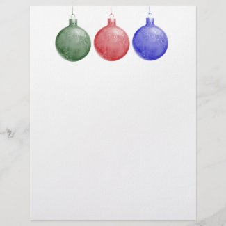 Christmas Ornaments Paper letterhead