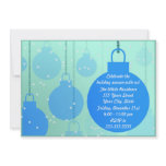 Christmas Ornaments Party Invite Holidays Blue invitations