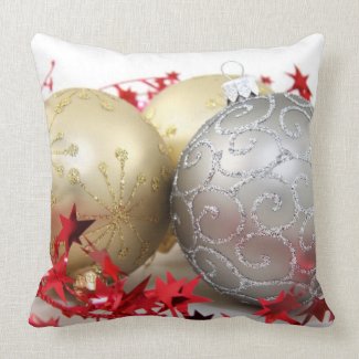 Christmas Ornaments Sparkle Pillow