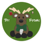 Christmas ose Gift Tag Round Stickers