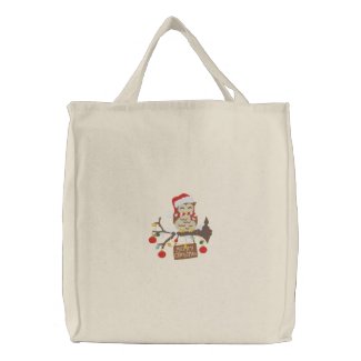 Christmas Owl embroideredbag