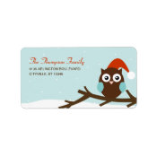 Christmas Owl Holiday Address Label label