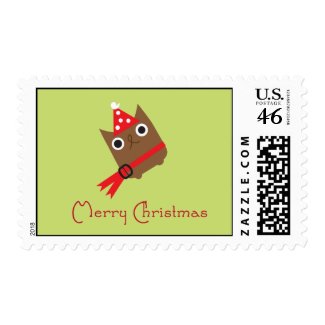 Christmas Owl Postage stamp