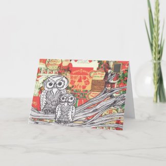 Christmas Owls 2 Greeting Card card