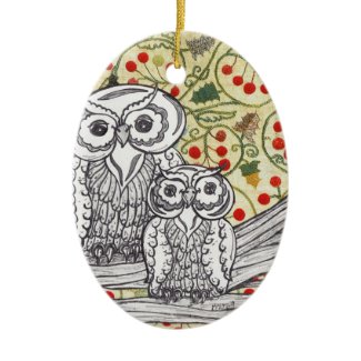 Christmas Owls 3 Ornament ornament