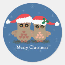 Christmas Owls Holiday Stickers