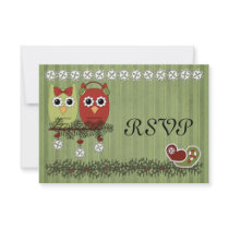 Christmas Owls RSVP Card Custom Invitation