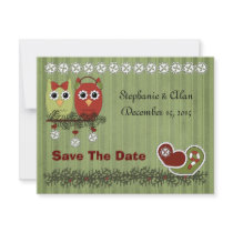 Christmas Owls Save The Date Cards Announcements