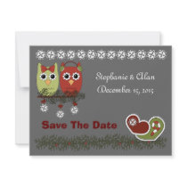 Christmas Owls Save The Date Cards Personalized Invites