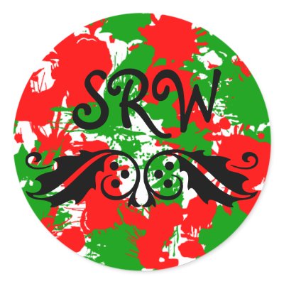 Christmas Paint Splatter Monogram Sticker by JuJuGarden