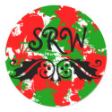 Christmas Paint Splatter Monogram Sticker by JuJuGarden Christmas Paint Splatter Monogram Sticker
