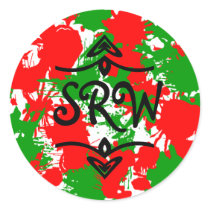 Christmas Paint Splatter Monogram Sticker