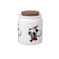 Christmas Panda Candy Jar